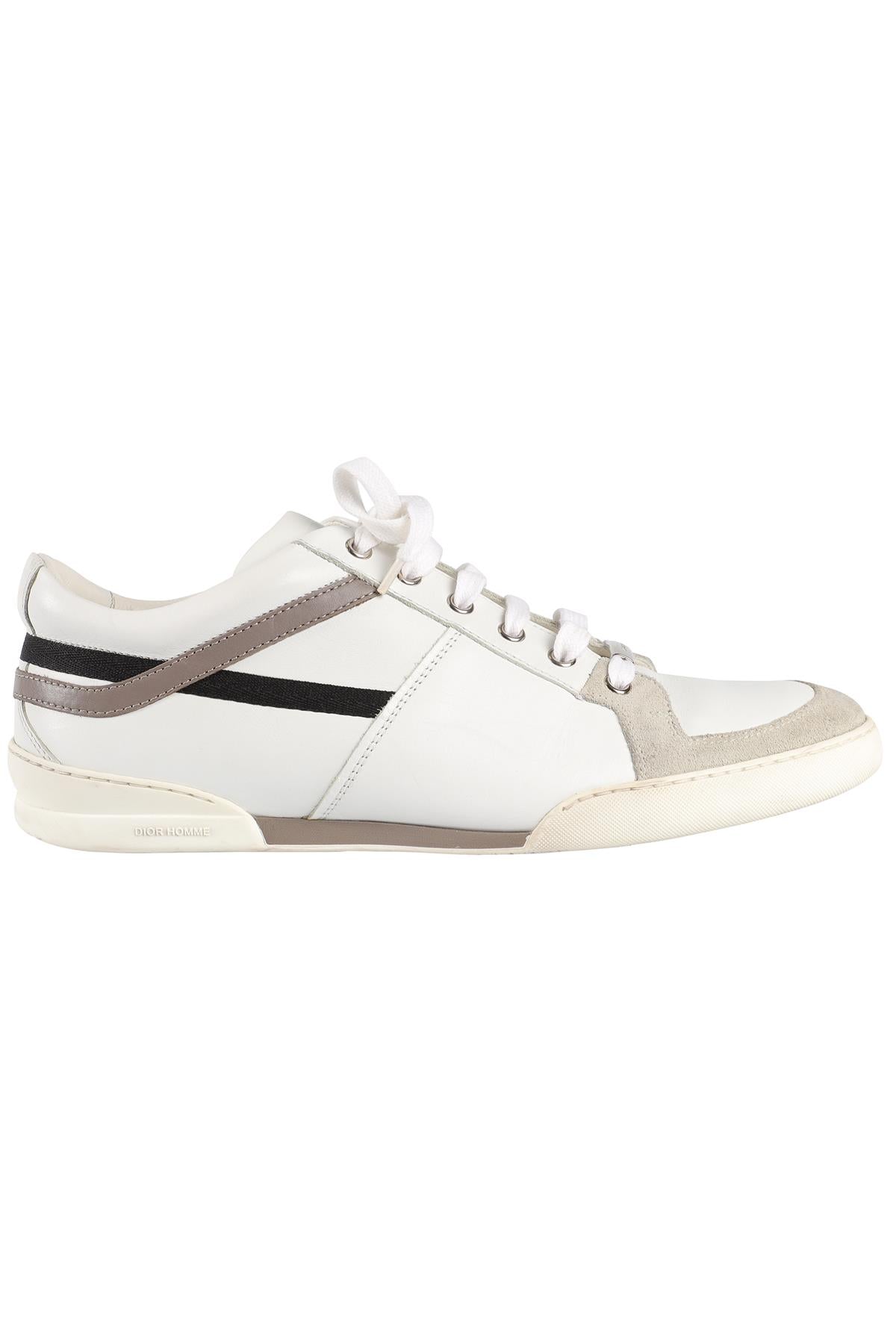 CHRISTIAN DIOR WHITE MEN'S B18 LEATHER SNEAKERS EU 41 UK 7 US 8