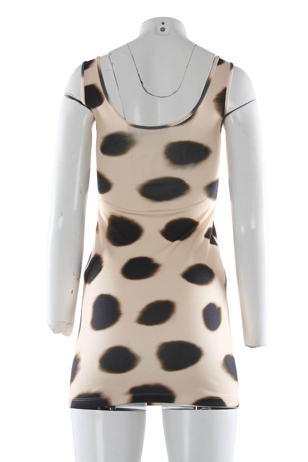 Beige Jersey Mini Dress