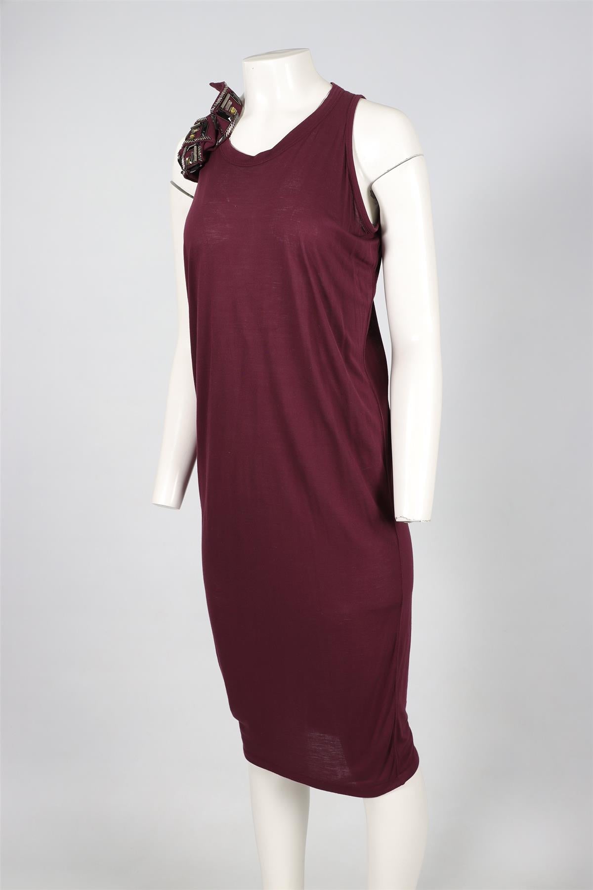 LANVIN PURPLE JERSEY MAXI DRESS SMALL