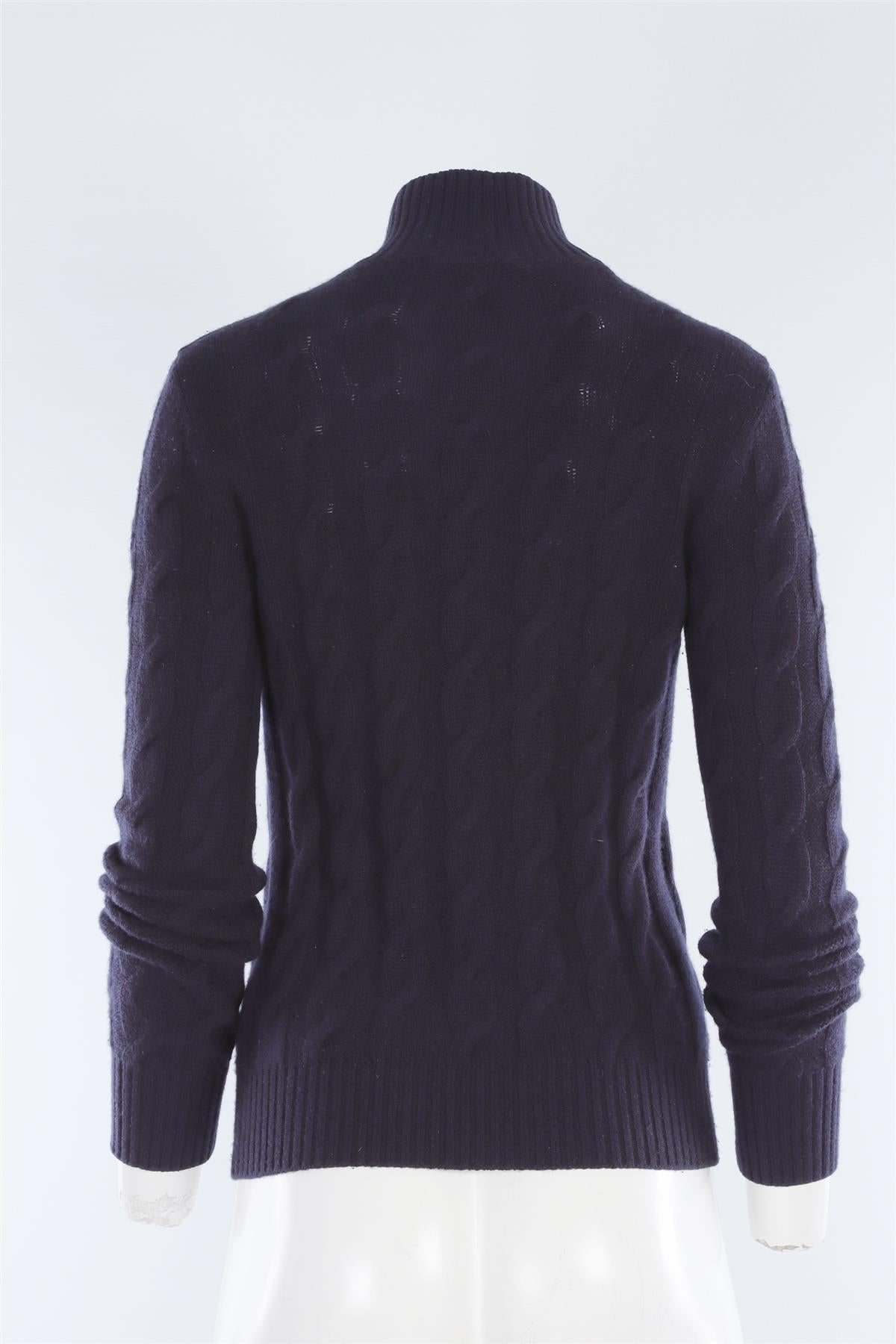 LORO PIANA NAVY CASHMERE CARDIGAN IT 38 UK 6