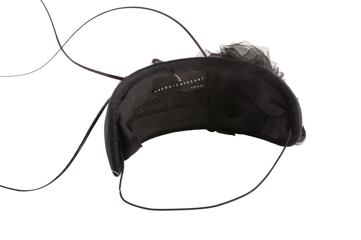 LAURA CATHCART BLACK FASCINATOR
