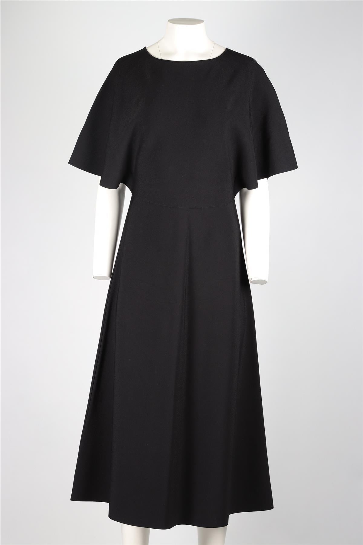 VALENTINO BLACK KNIT MIDI DRESS LARGE