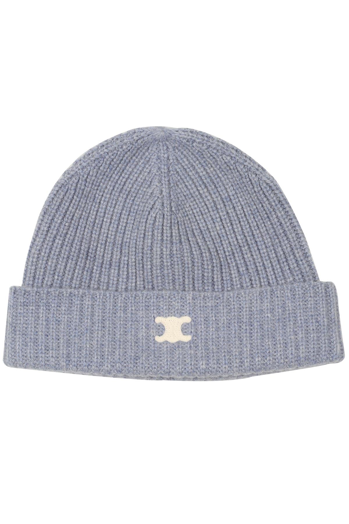 CELINE BLUE TRIOMPHE CASHMERE BEANIE ONE SIZE