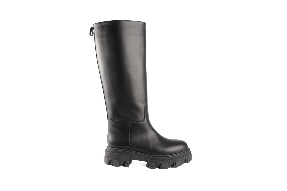 GIA + PERNILLE TEISBAEK BLACK LEATHER KNEE HIGH BOOTS EU 37 UK 4