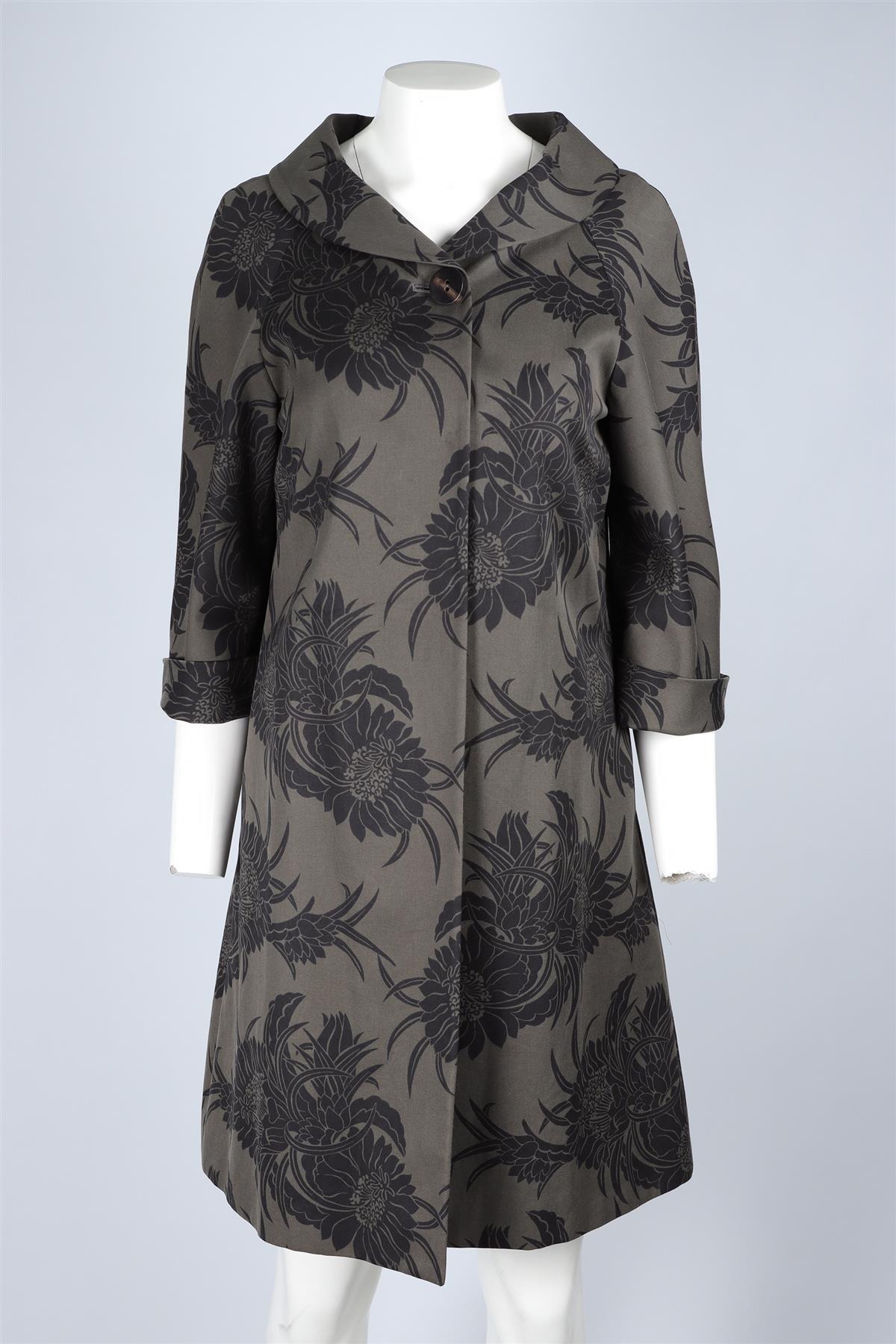 PRADA GREEN COTTON COAT IT 38 UK 6