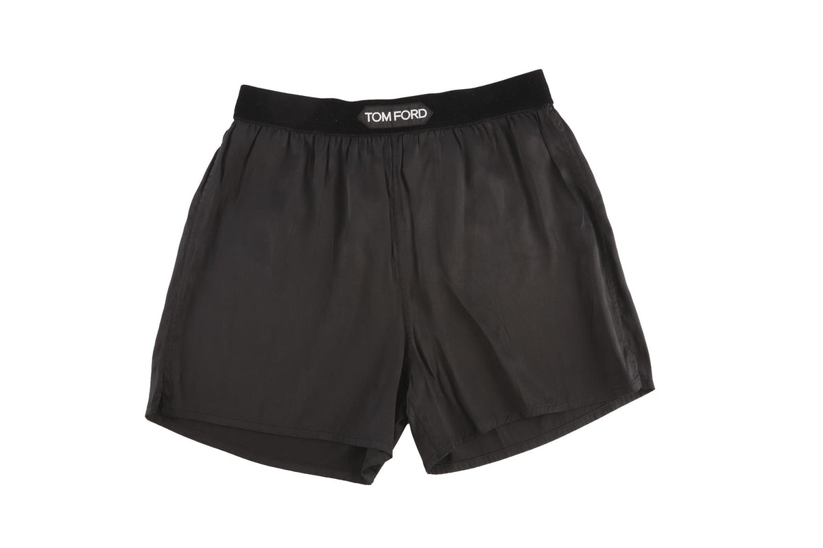 TOM FORD BLACK SILK SHORTS XSMALL