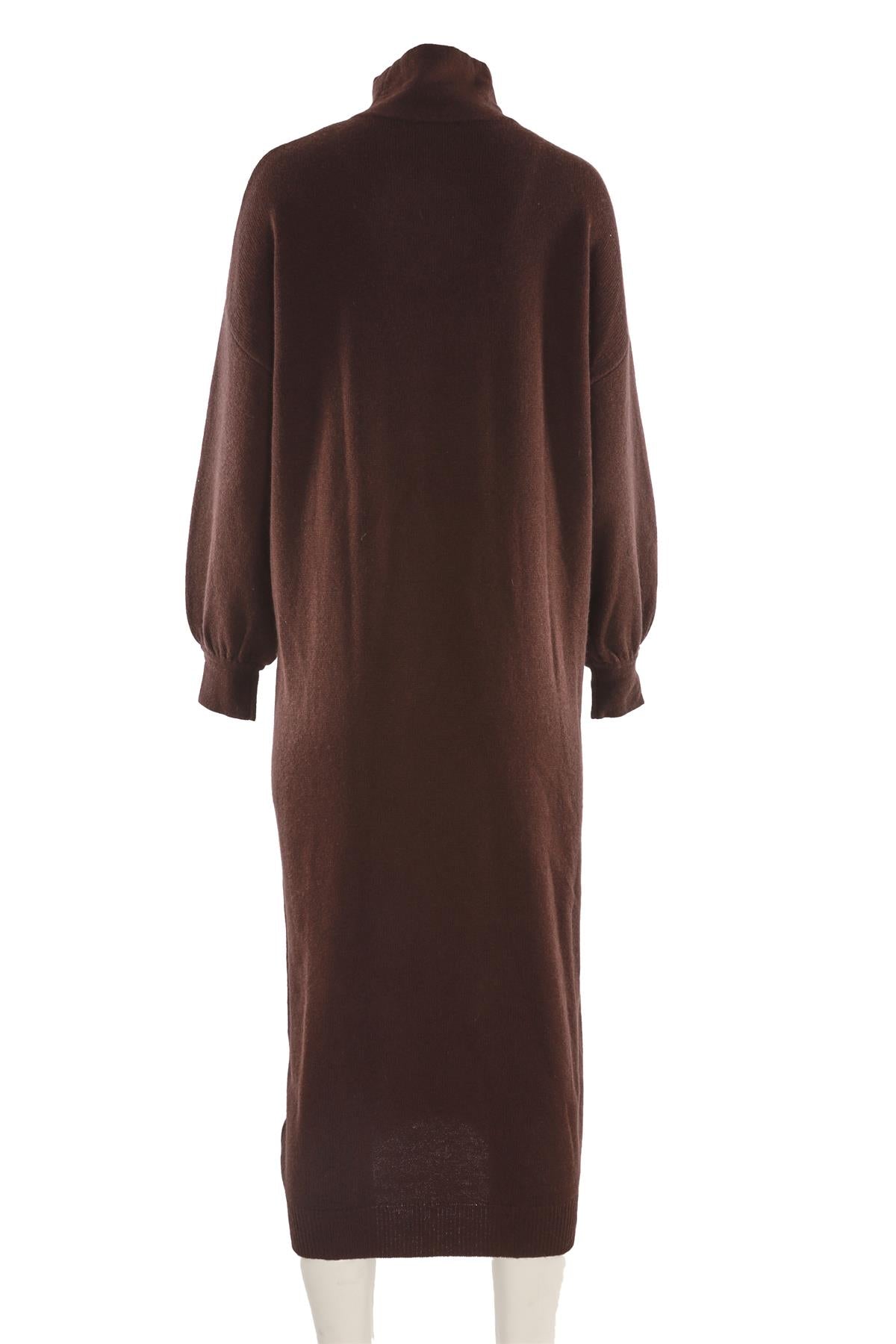 ALLUDE BROWN CASHMERE MAXI DRESS SMALL