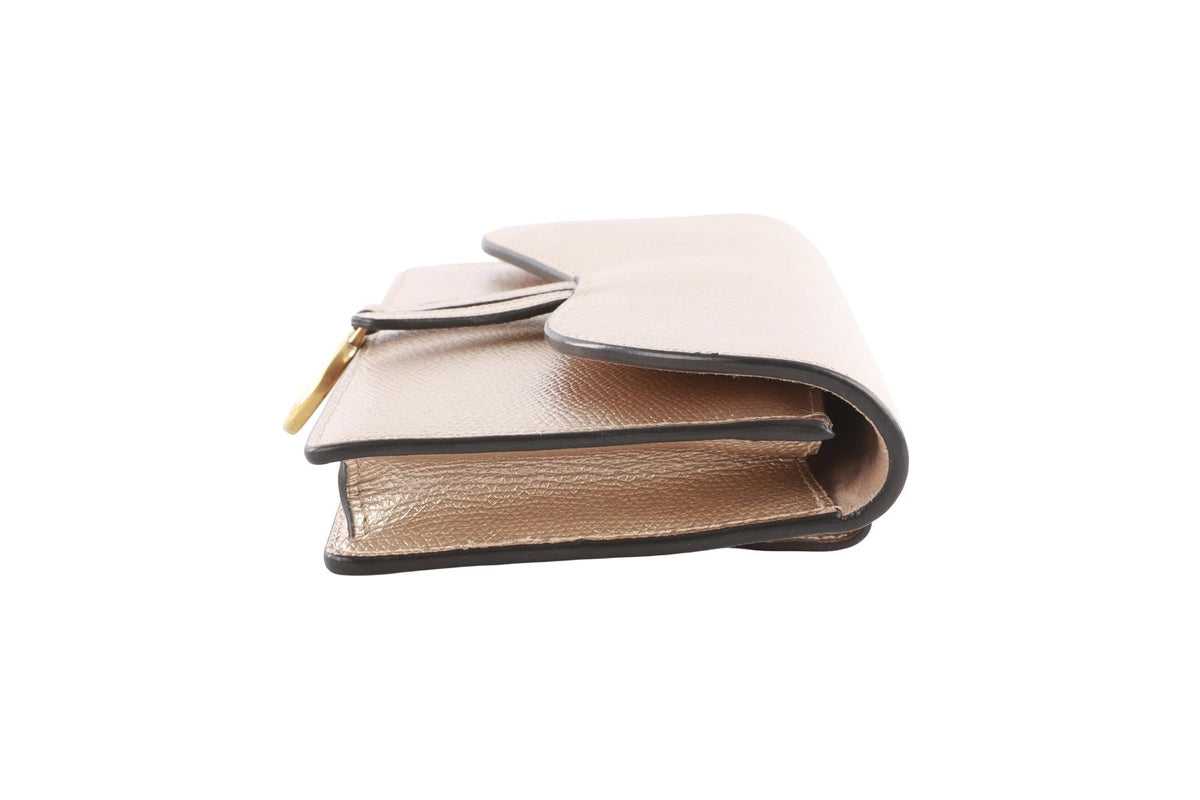 CHRISTIAN DIOR METALLIC SADDLE LEATHER BELT BAG