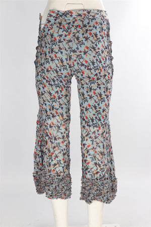 CHLOÉ BLUE CREPE FLARED PANTS FR 34 UK 6
