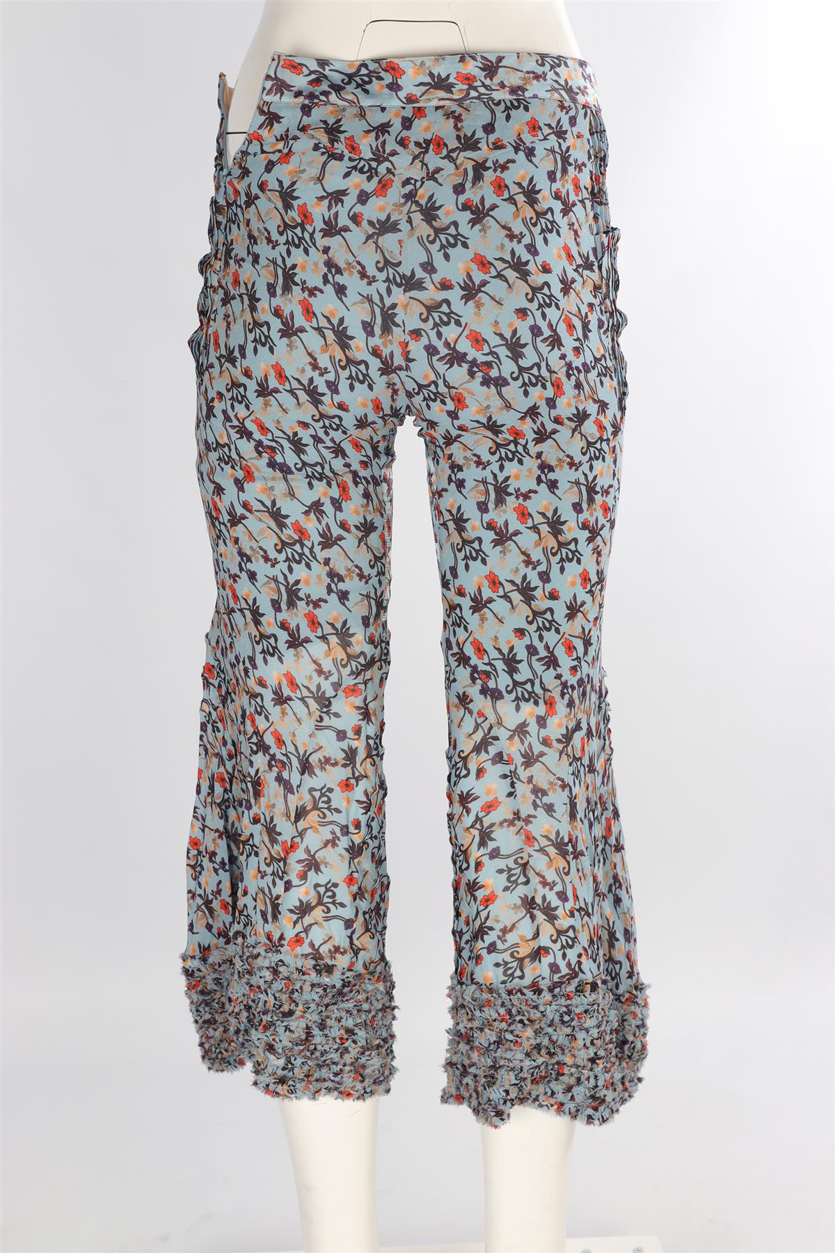 CHLOÉ BLUE CREPE FLARED PANTS FR 34 UK 6