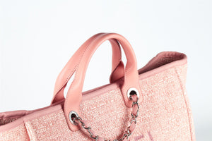 CHANEL PINK 2018 DEAUVILLE MEDIUM TWEED TOTE BAG