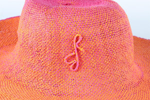 RUSLAN BAGINSKIY ORANGE STRAW HAT