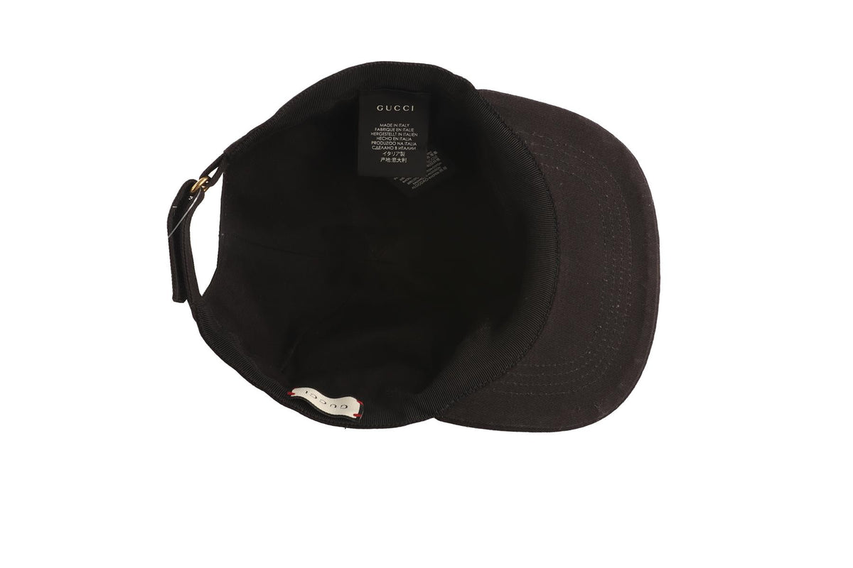 GUCCI BLACK COTTON BASEBALL CAP LARGE