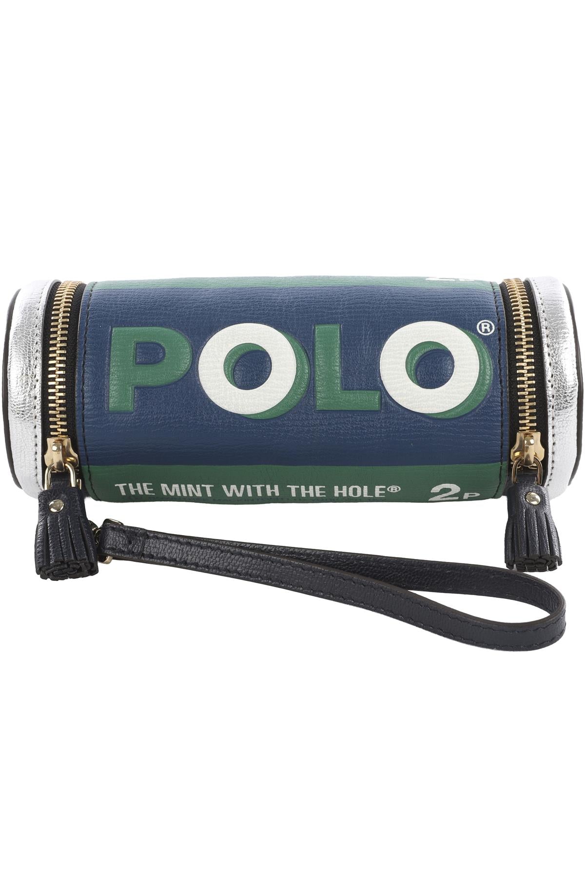 ANYA HINDMARCH MULTI POLO MINTS LEATHER CLUTCH