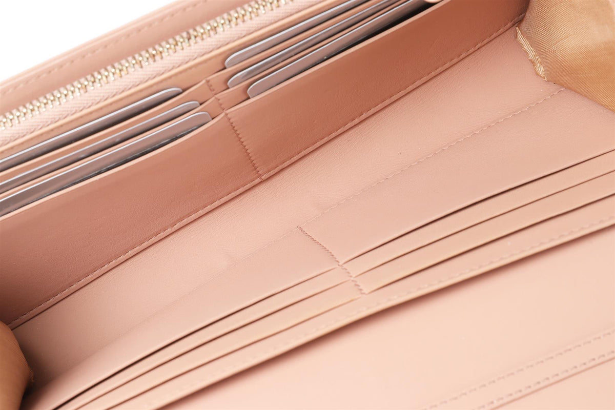 CHRISTIAN DIOR PINK DIORAMA CROISIERE LEATHER WALLET ON CHAIN