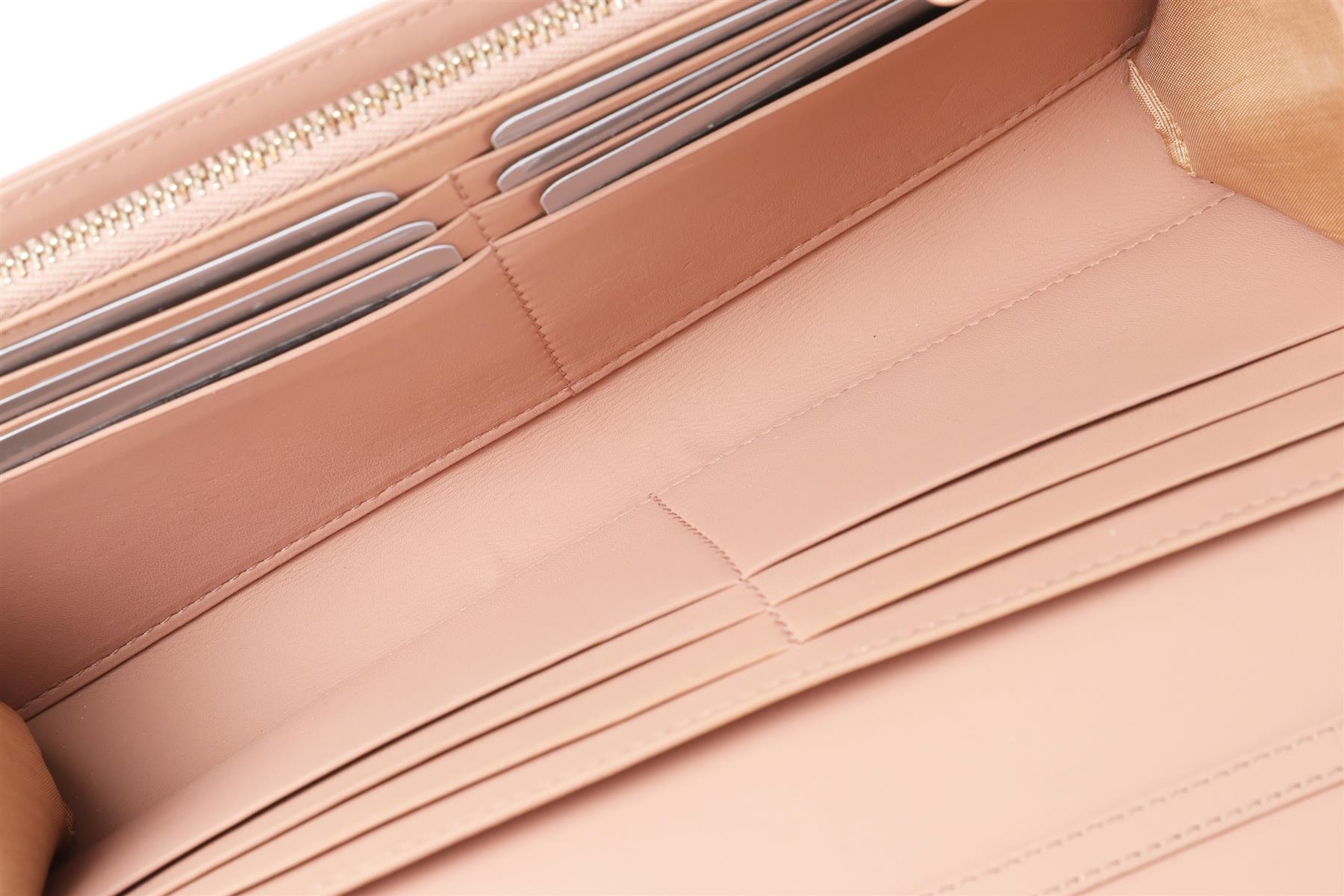CHRISTIAN DIOR PINK DIORAMA CROISIERE LEATHER WALLET ON CHAIN