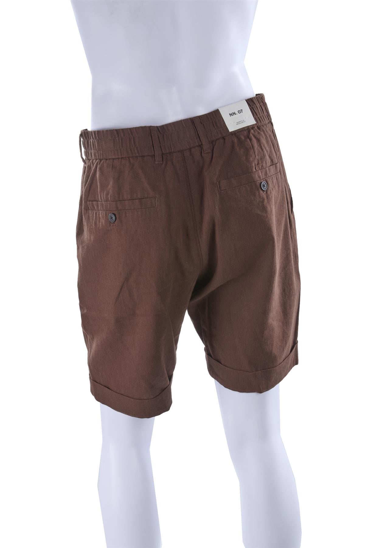BROWN MEN'S LINEN SHORTS