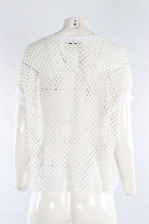 SANDRO WHITE MESH TOP SMALL