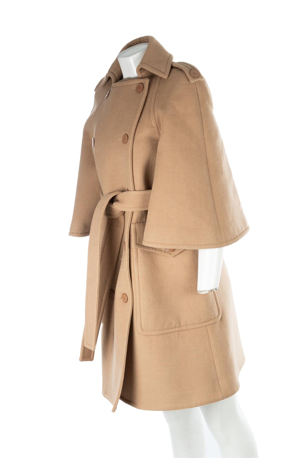STELLA MCCARTNEY TAN CAMEL AND WOOL COAT IT 38 UK 6