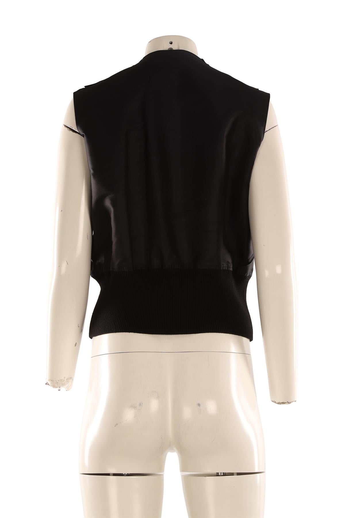 LANVIN NAVY SILK TOP FR 42 UK 14