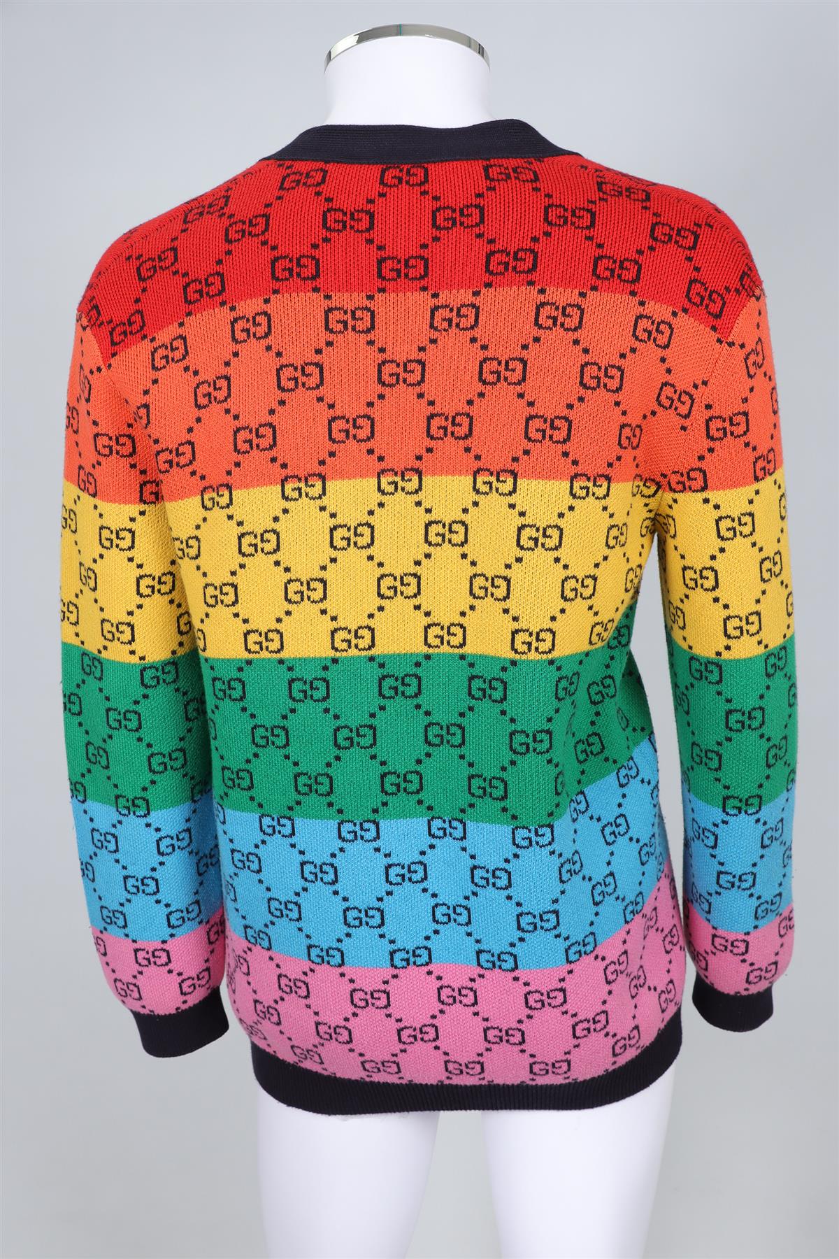GUCCI MULTI MEN'S GG COTTON CARDIGAN XSMALL