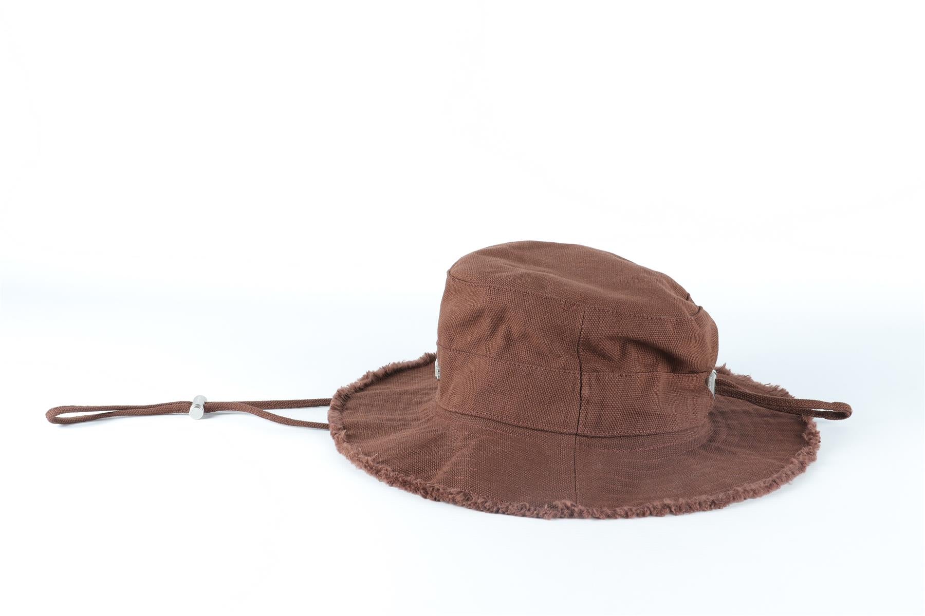 JACQUEMUS BROWN COTTON BUCKET HAT