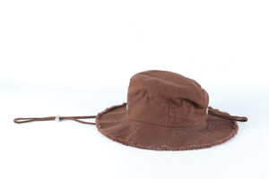 JACQUEMUS BROWN COTTON BUCKET HAT