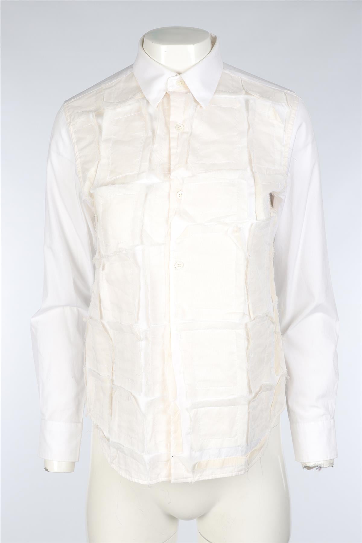 COMME DES GARCONS WHITE COTTON SHIRT SMALL