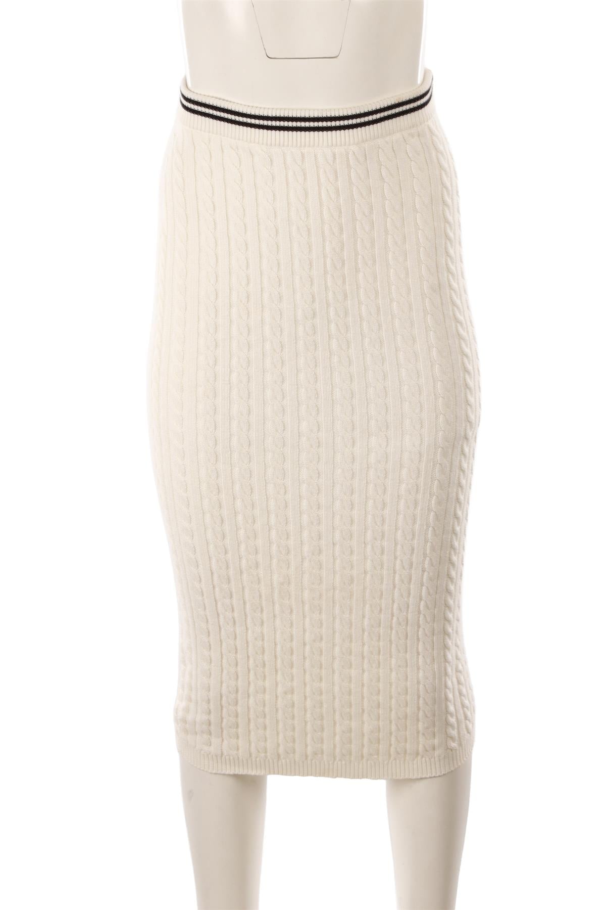 ALESSANDRA RICH CREAM COTTON MIDI SKIRT IT 40 UK 8