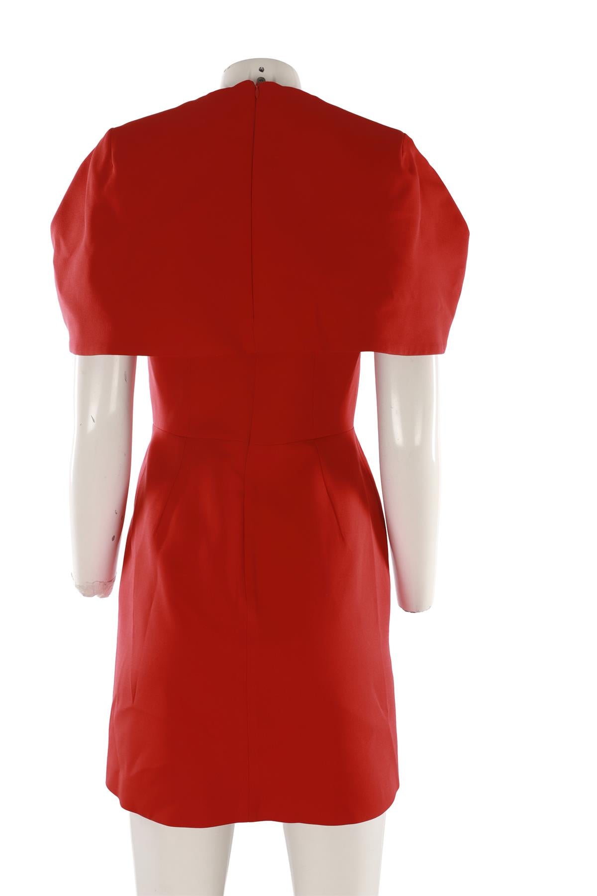 ALEXANDER MCQUEEN RED WOOL MINI DRESS IT 42 UK 10