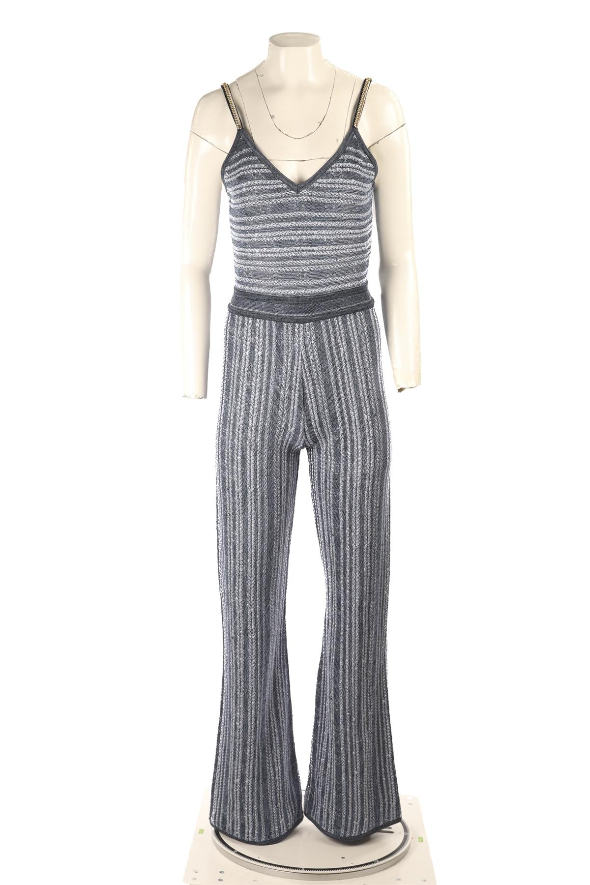 BALMAIN BLUE KNIT JUMPSUIT FR 40 UK 12