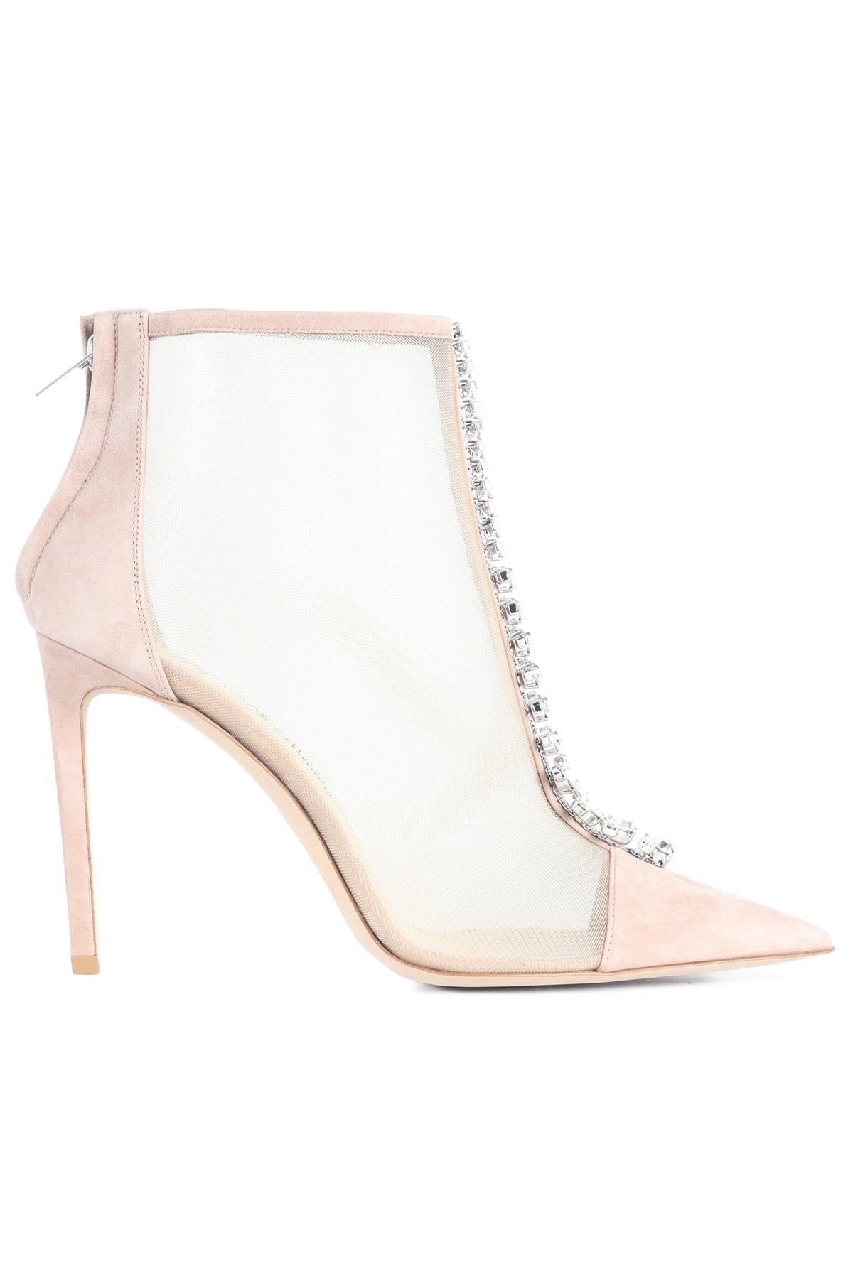 JIMMY CHOO CRYSTAL AND MESH ANKLE BOOTS EU 39.5 UK 6.5 US 9.5