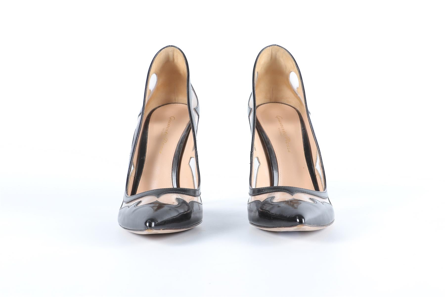 GIANVITO ROSSI BLACK PATENT LEATHER PUMPS EU 38.5, UK 5.5, US 8.5