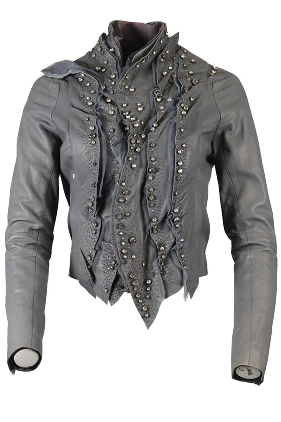 GIVENCHY CRYSTAL AND LEATHER JACKET FR 38 UK 10