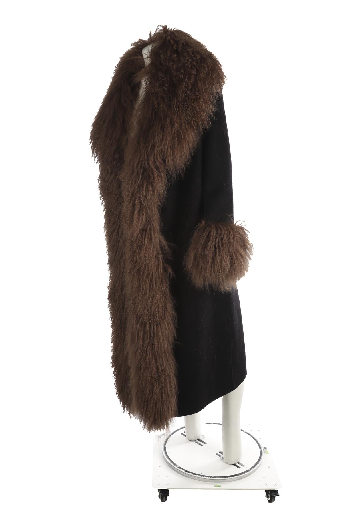 SUSANNA CHOW BLACK WOOL COAT SMALL