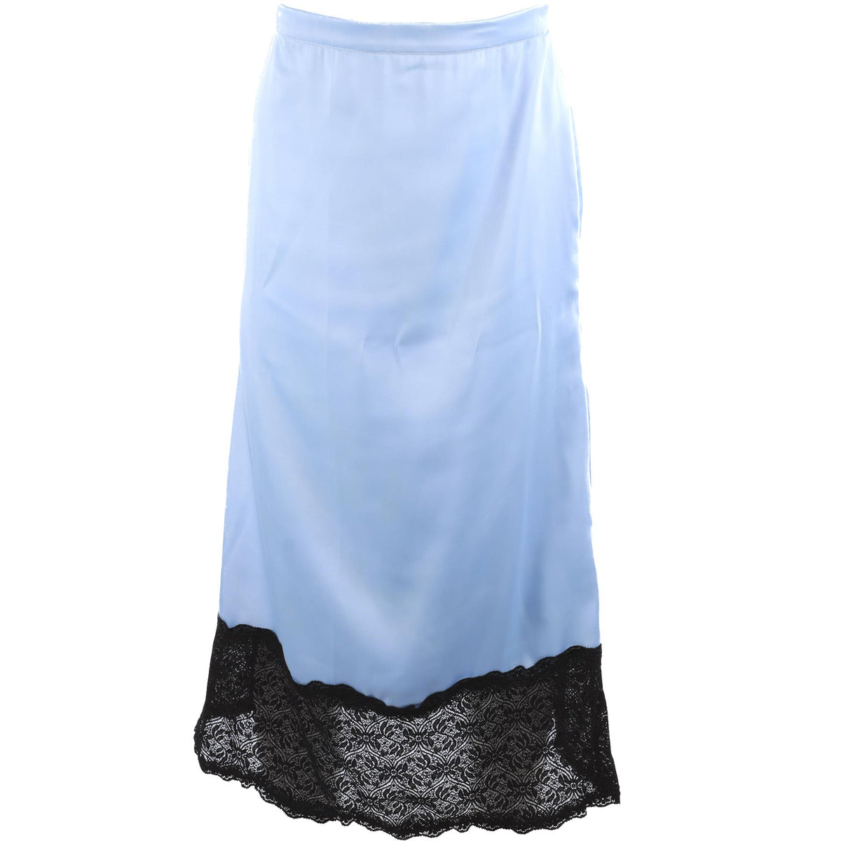 KIKA VARGAS BLUE SATIN MIDI SKIRT SMALL