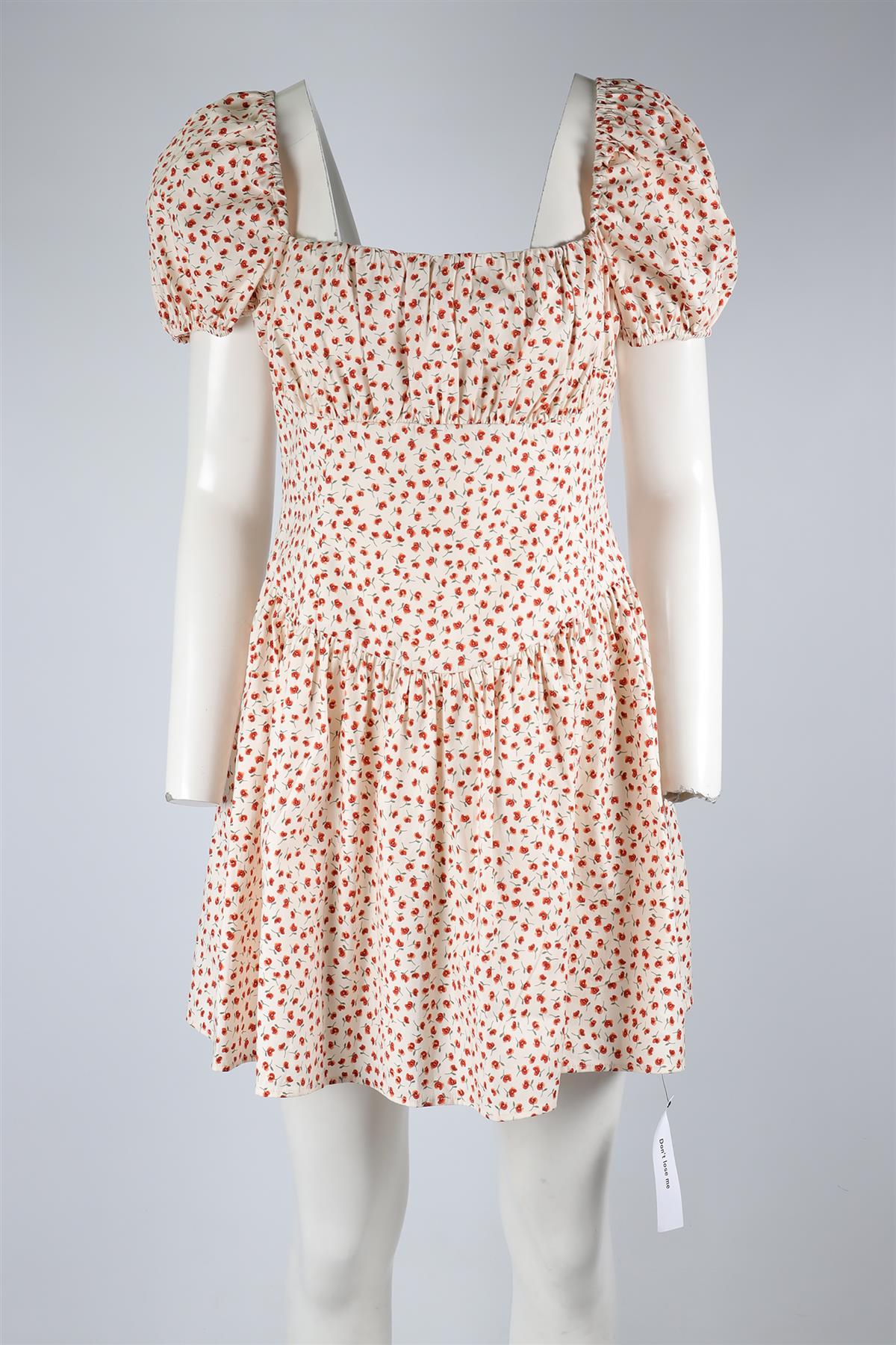 REFORMATION CREAM COTTON MINI DRESS US 10 UK 14