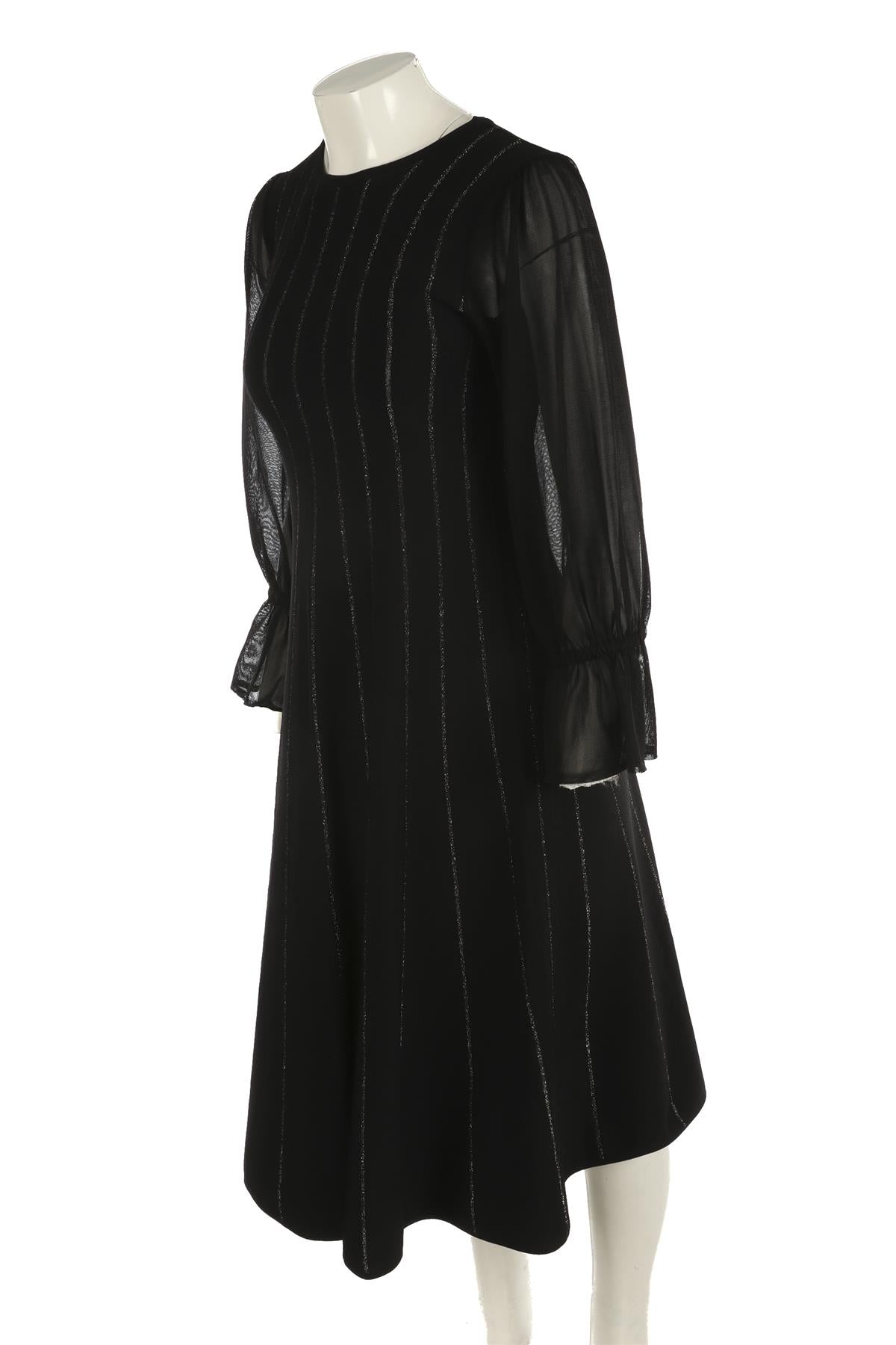 ROKSANDA BLACK KNIT MIDI DRESS SMALL
