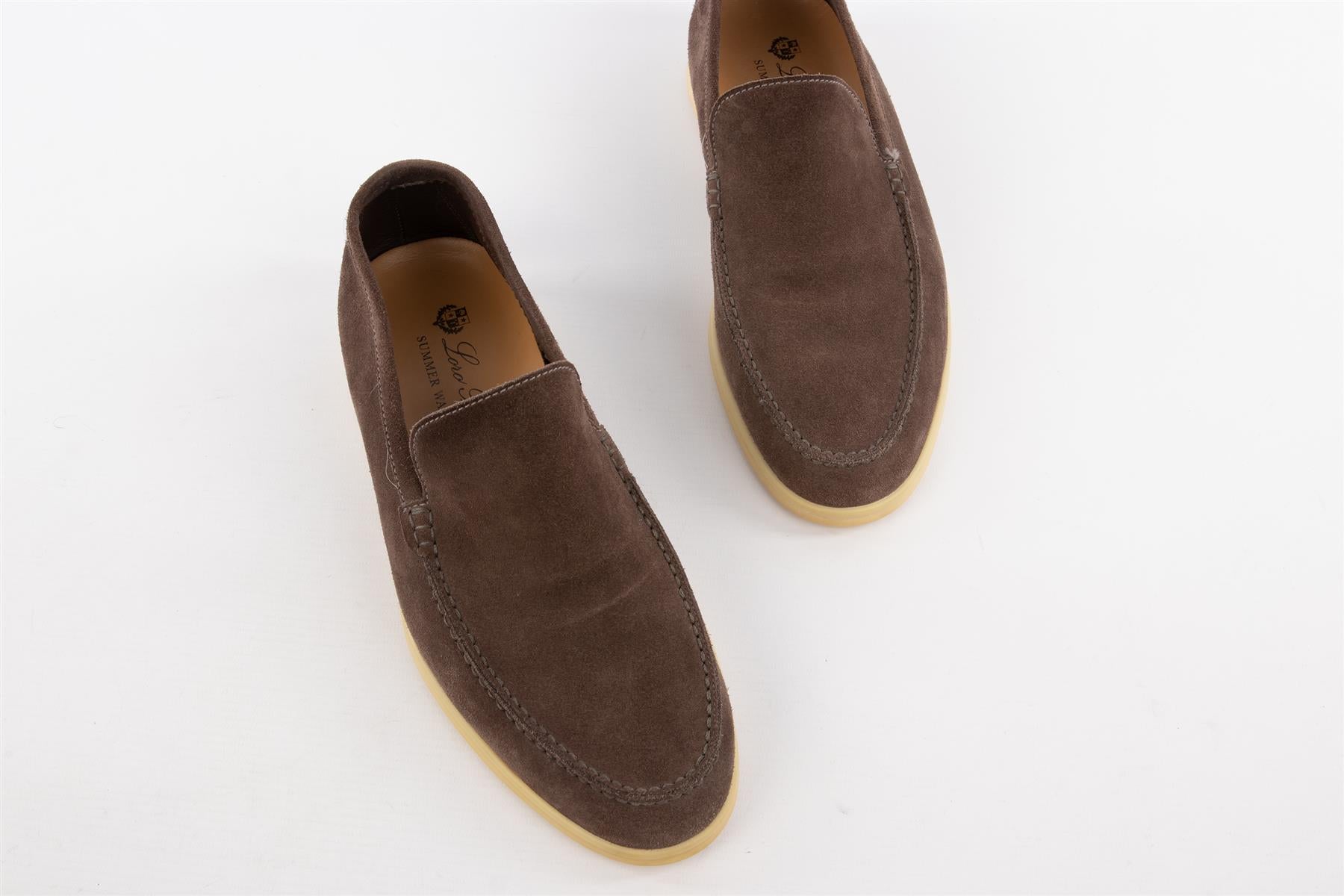 LORO PIANA BROWN MEN'S SUMMER WALK SUEDE LOAFERS EU 41.5 UK 7.5 US 8.5