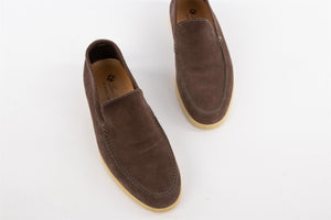 LORO PIANA BROWN MEN'S SUMMER WALK SUEDE LOAFERS EU 41.5 UK 7.5 US 8.5