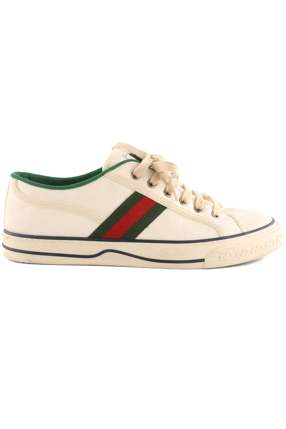 GUCCI WHITE MEN'S TENNIS 1977 FABRIC SNEAKERS UK 8 EU 42 US 9