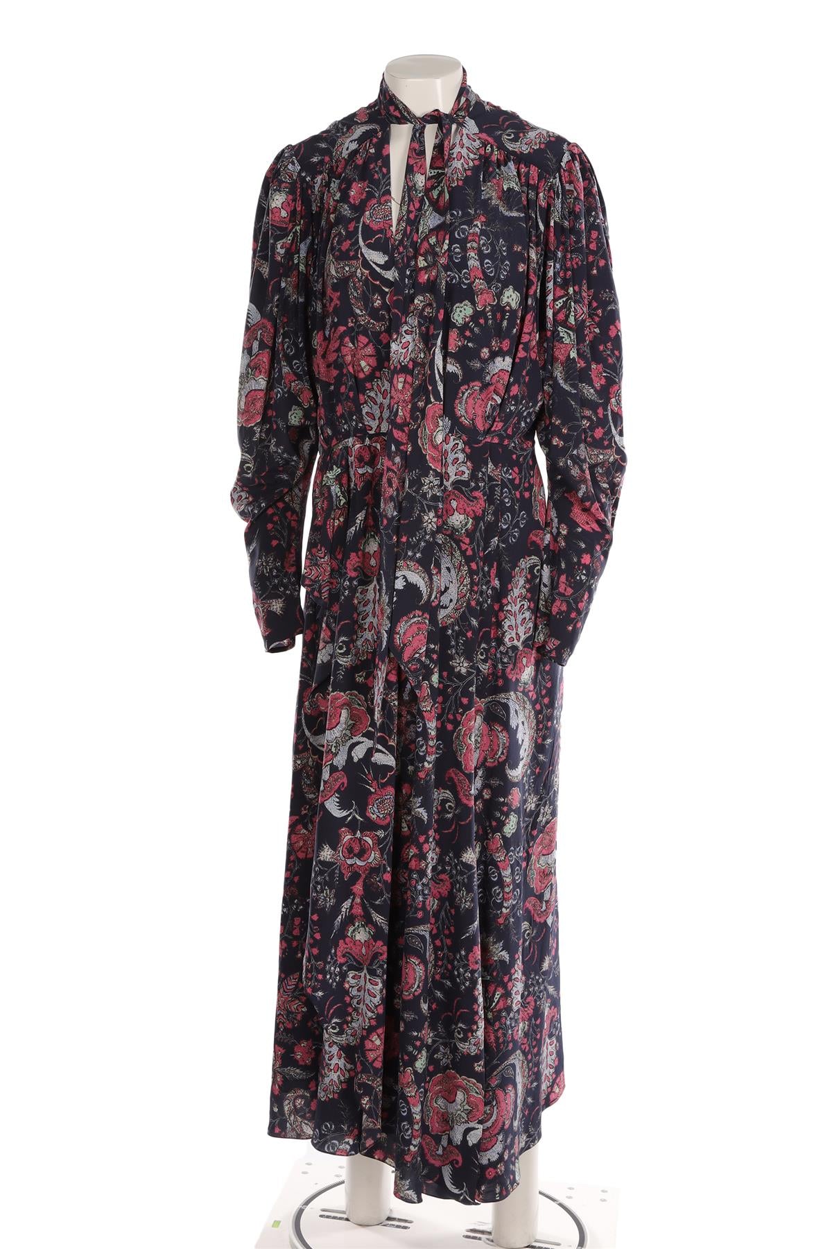 ISABEL MARANT NAVY SILK MAXI DRESS FR 42 UK 14