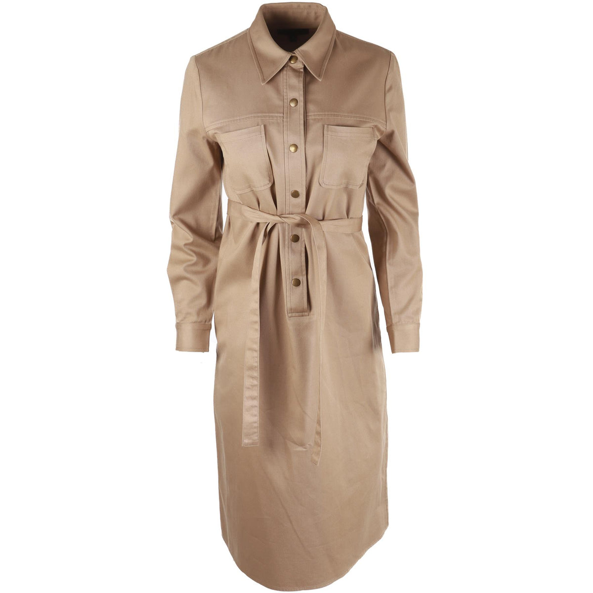 NILI LOTAN BROWN COTTON MIDI DRESS SMALL