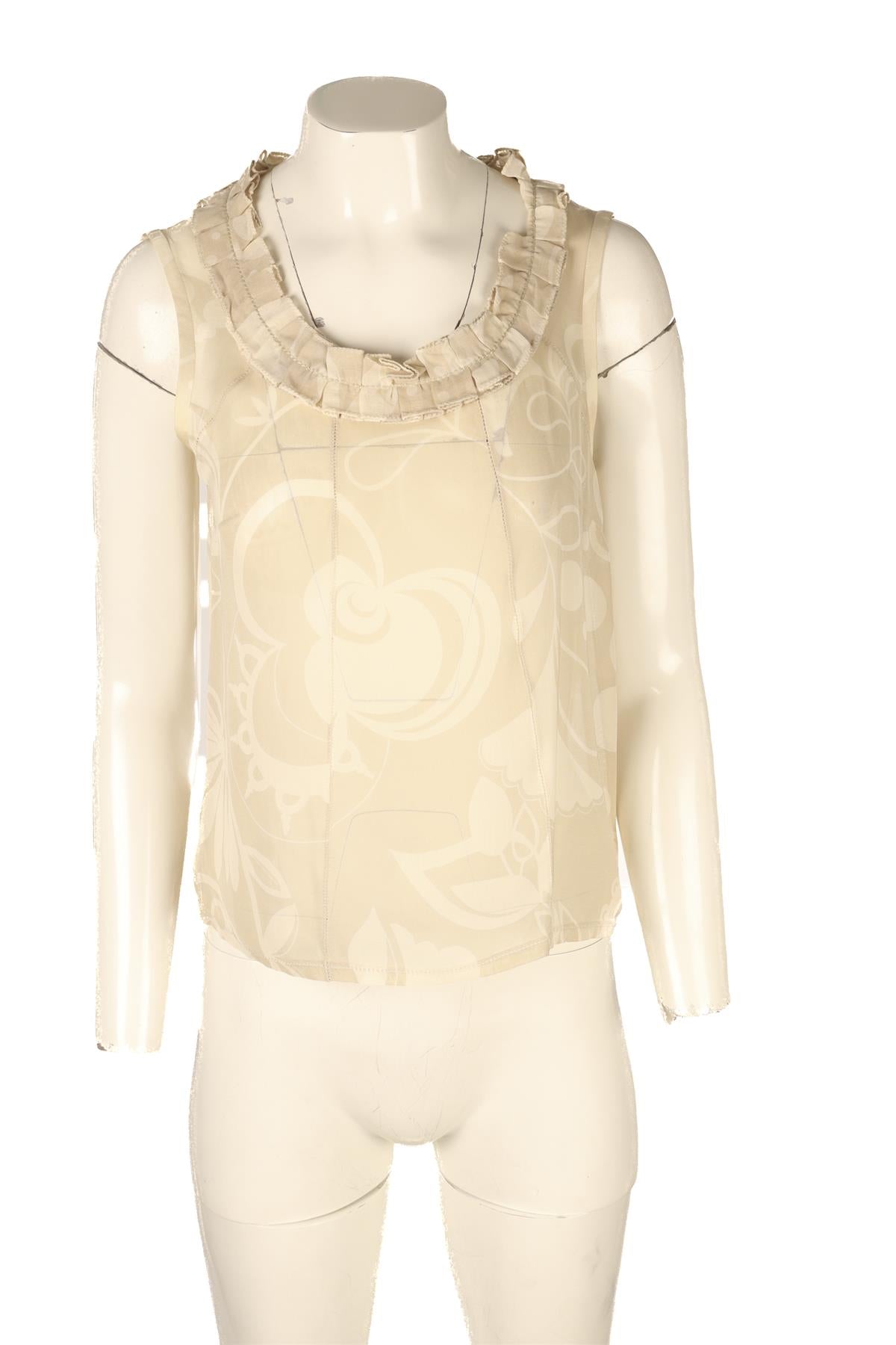 LOUIS VUITTON BEIGE SILK TOP FR 36 UK 8