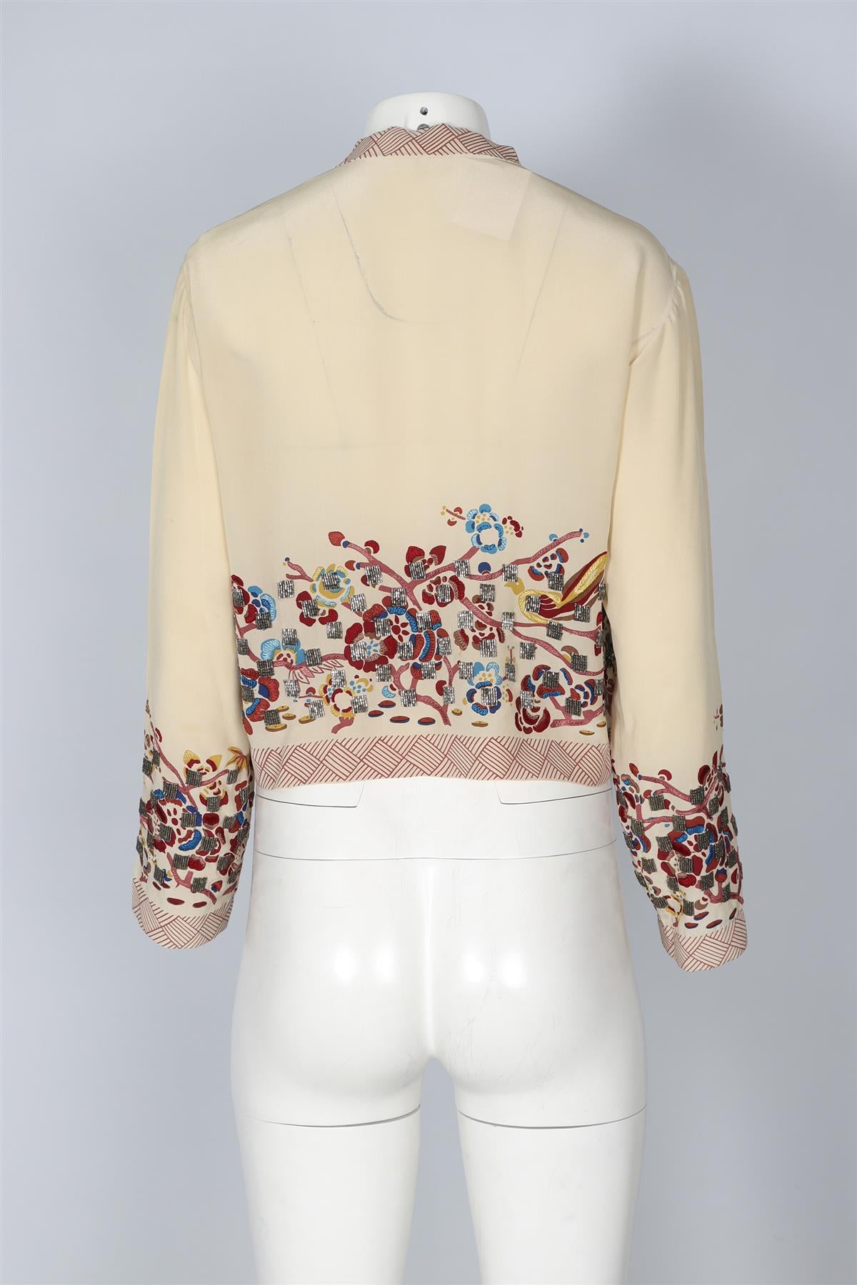 DRIES VAN NOTEN BIEGE SILK CARDIGAN IT 40 UK 8