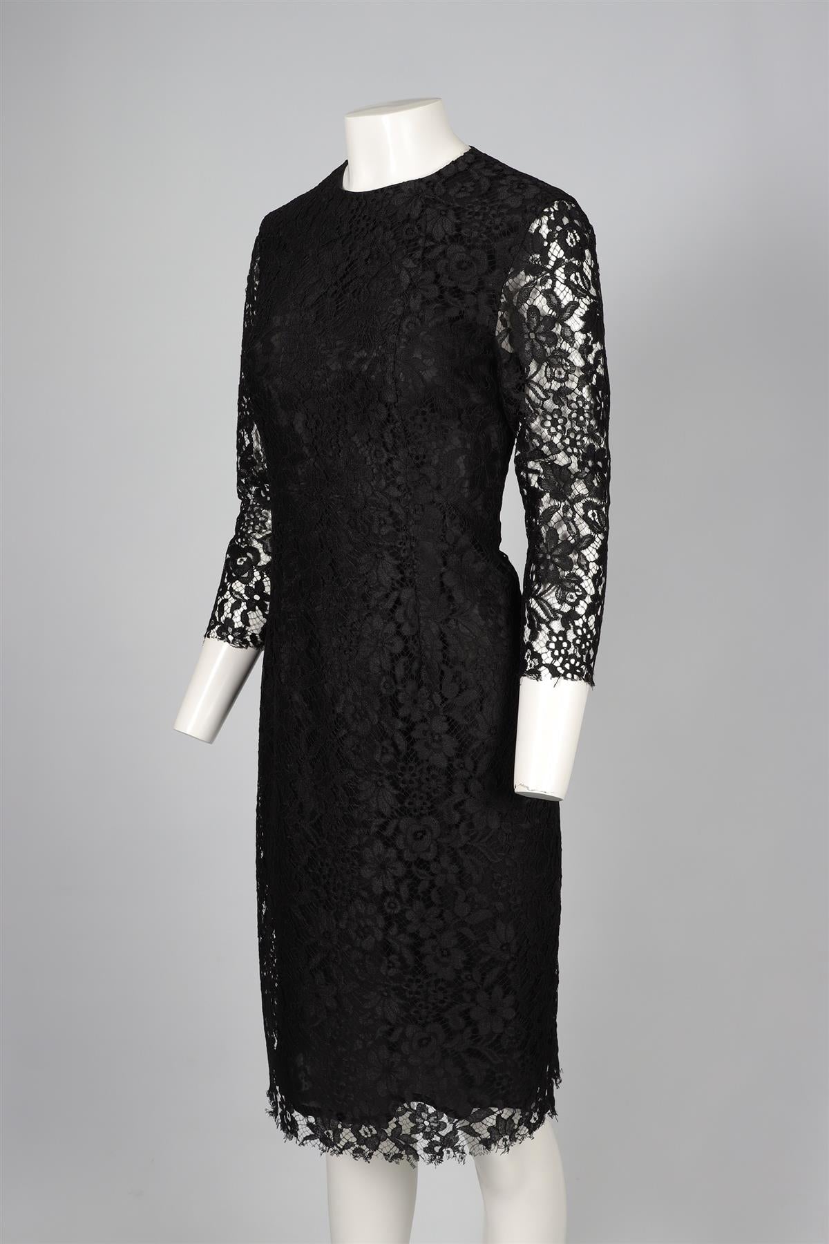 JOSEPH BLACK LACE MIDI DRESS IT 48 UK 16