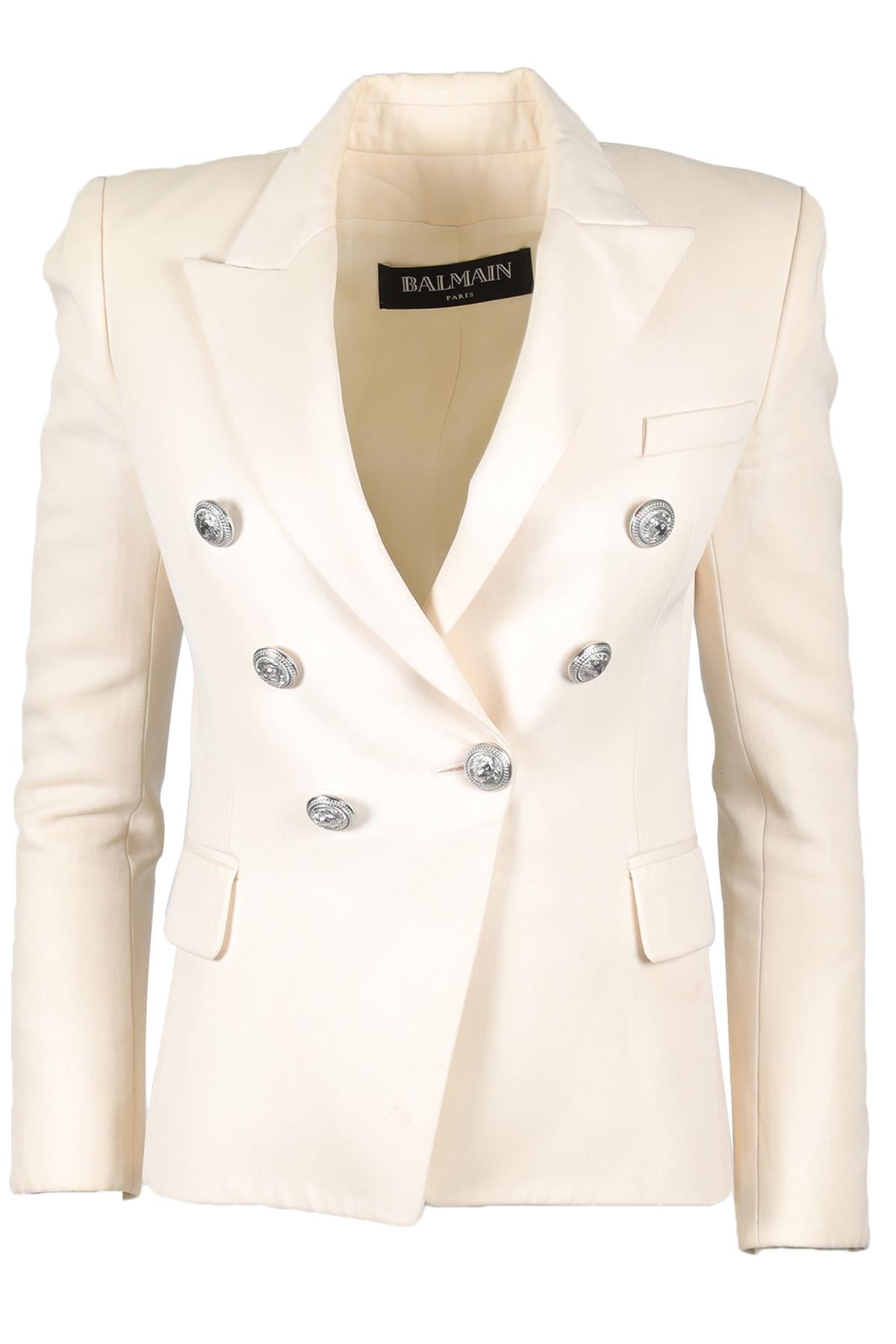 BALMAIN IVORY WOOL BLAZER FR 34 UK 6