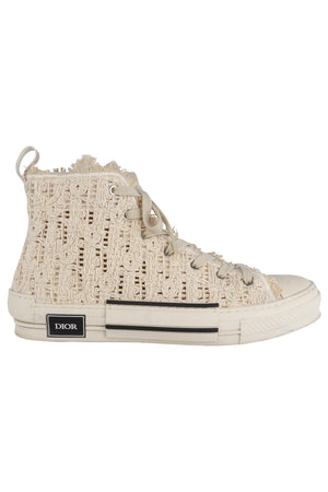 CHRISTIAN DIOR CREAM MEN'S B23 MACRAMÉ SNEAKERS EU 44 UK 10 US 11