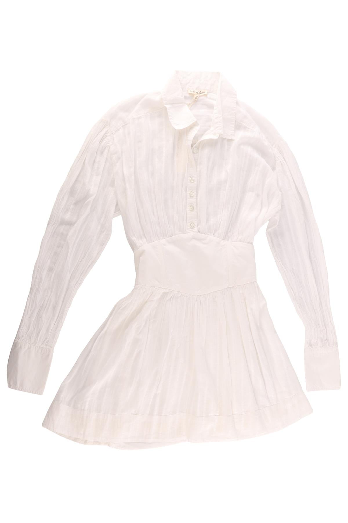 FOR LOVE & LEMONS WHITE COTTON MINI DRESS XSMALL