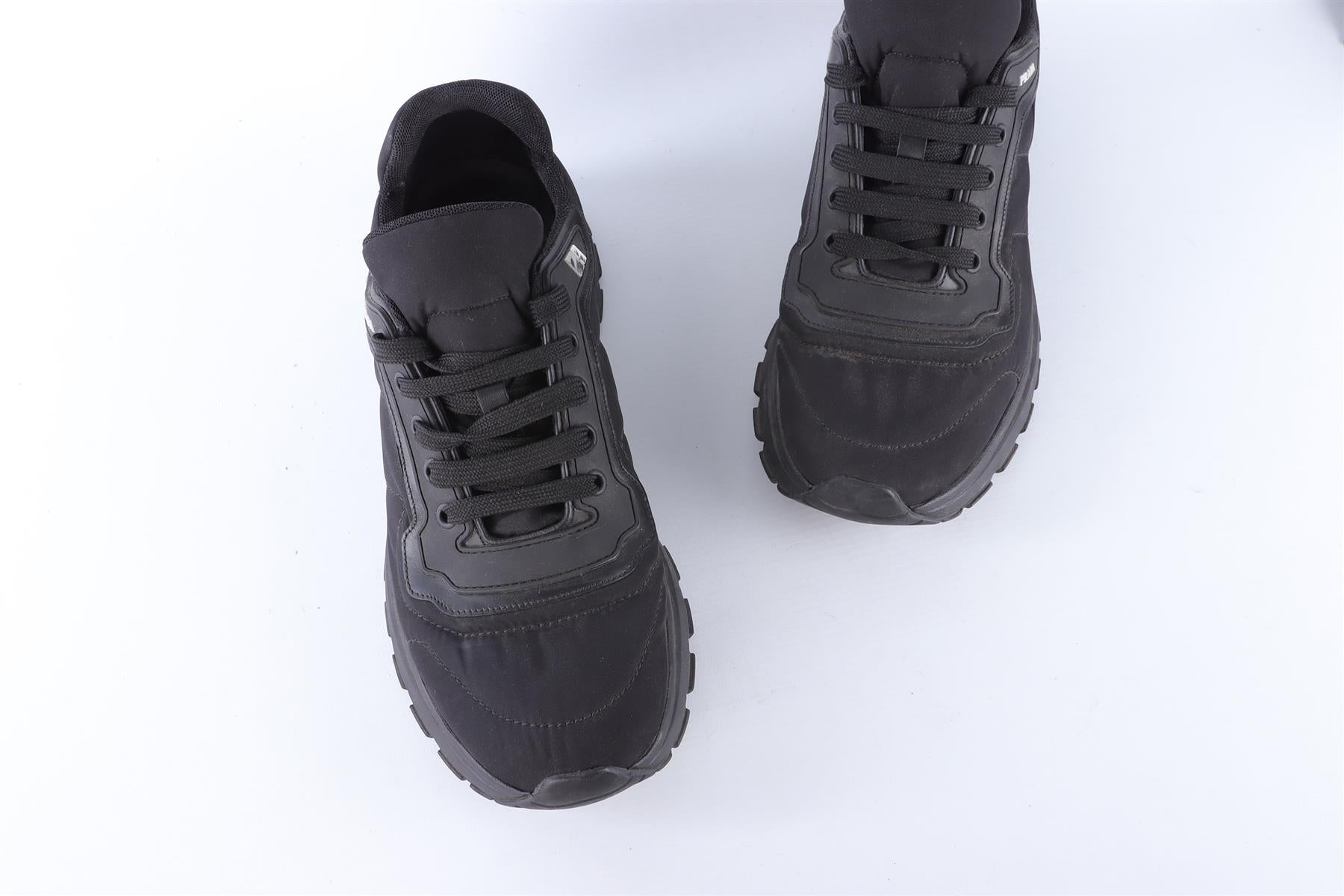 PRADA BLACK MEN'S NYLON SNEAKERS EU 42.5 UK 8.5 US 9.5